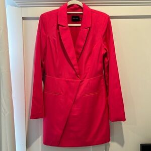 Hot Pink Blazer dress with side zip